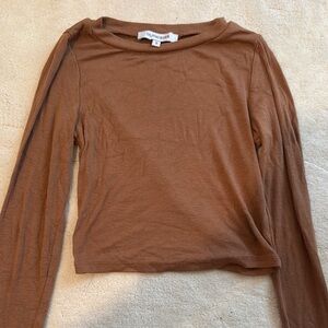 Women's Brown Long Sleeve Top